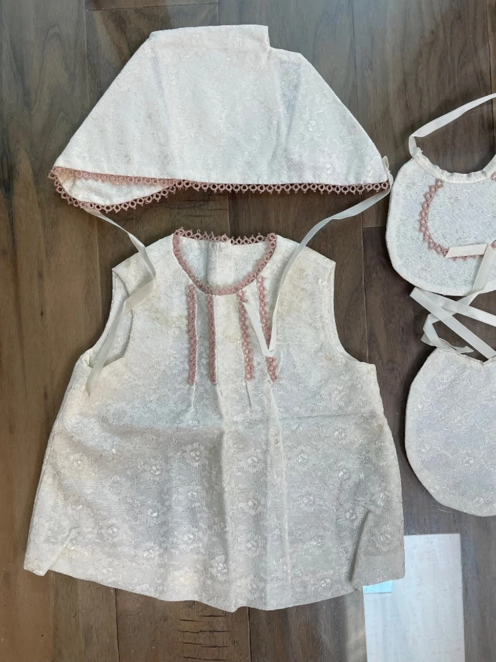 Antique Baby Gown, Bonnet and Bib Set